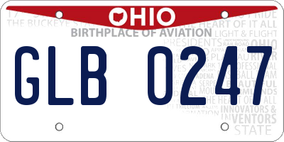 OH license plate GLB0247