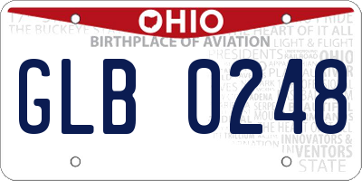 OH license plate GLB0248