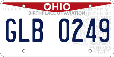 OH license plate GLB0249