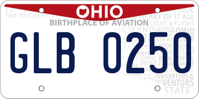 OH license plate GLB0250