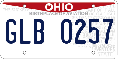 OH license plate GLB0257