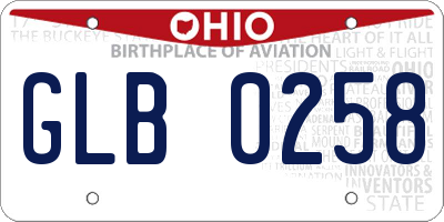 OH license plate GLB0258
