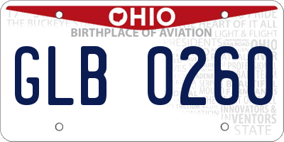 OH license plate GLB0260