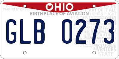 OH license plate GLB0273
