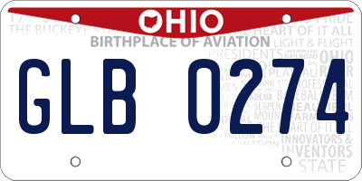 OH license plate GLB0274