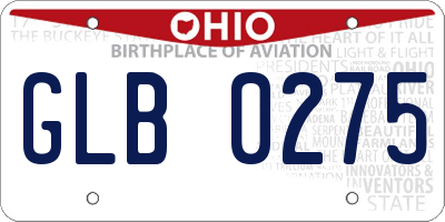 OH license plate GLB0275