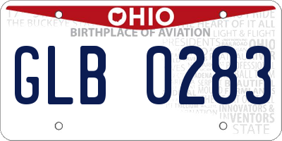 OH license plate GLB0283