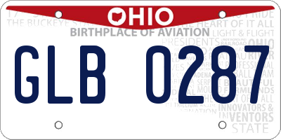 OH license plate GLB0287