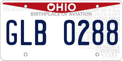 OH license plate GLB0288