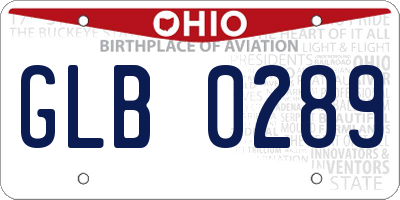 OH license plate GLB0289