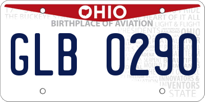 OH license plate GLB0290