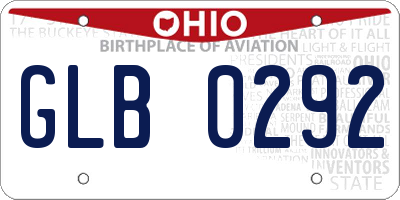 OH license plate GLB0292