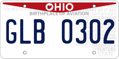 OH license plate GLB0302