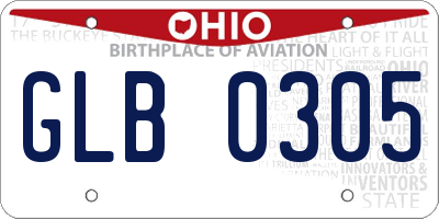 OH license plate GLB0305