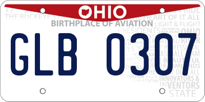 OH license plate GLB0307