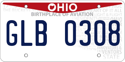 OH license plate GLB0308