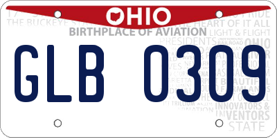 OH license plate GLB0309