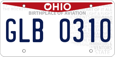 OH license plate GLB0310