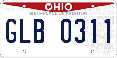 OH license plate GLB0311