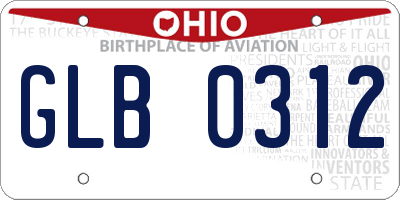 OH license plate GLB0312