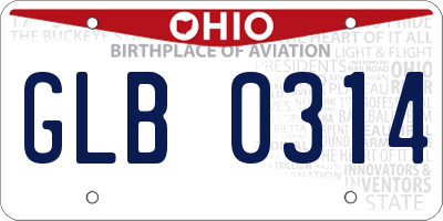 OH license plate GLB0314