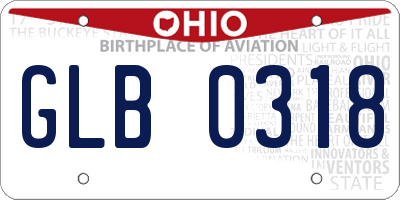OH license plate GLB0318