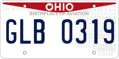 OH license plate GLB0319