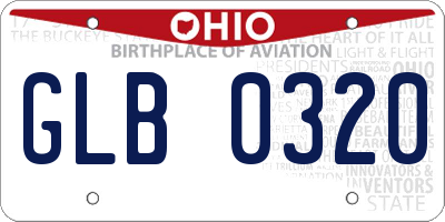OH license plate GLB0320