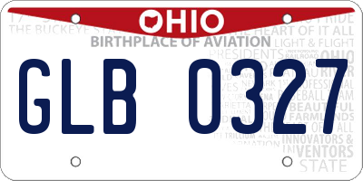 OH license plate GLB0327