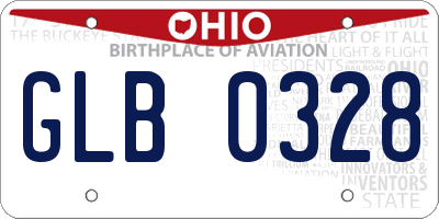 OH license plate GLB0328
