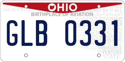 OH license plate GLB0331