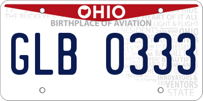 OH license plate GLB0333
