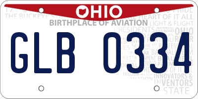 OH license plate GLB0334