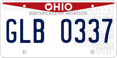 OH license plate GLB0337