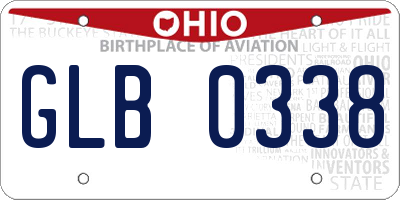 OH license plate GLB0338