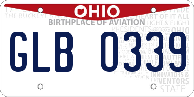 OH license plate GLB0339