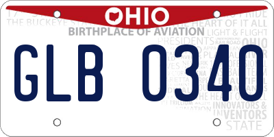 OH license plate GLB0340