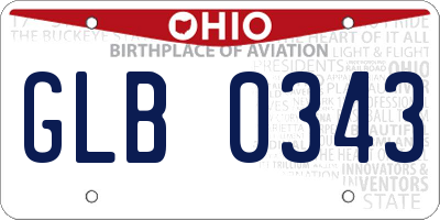 OH license plate GLB0343