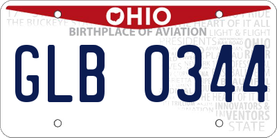 OH license plate GLB0344