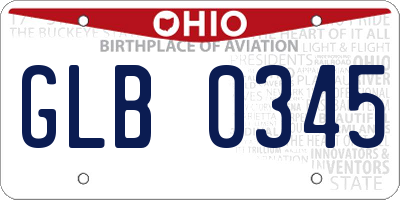 OH license plate GLB0345