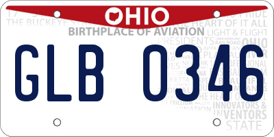 OH license plate GLB0346