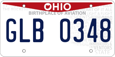 OH license plate GLB0348