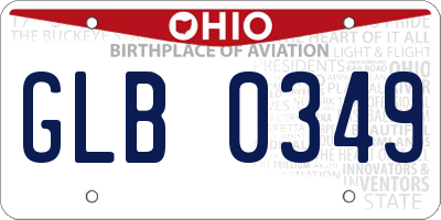 OH license plate GLB0349