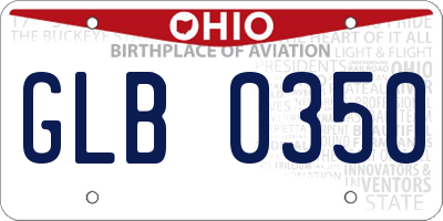 OH license plate GLB0350