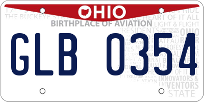 OH license plate GLB0354