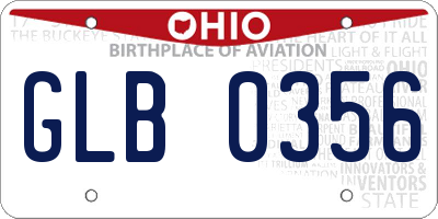 OH license plate GLB0356