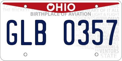 OH license plate GLB0357