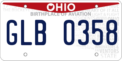 OH license plate GLB0358