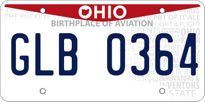 OH license plate GLB0364
