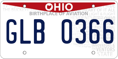 OH license plate GLB0366